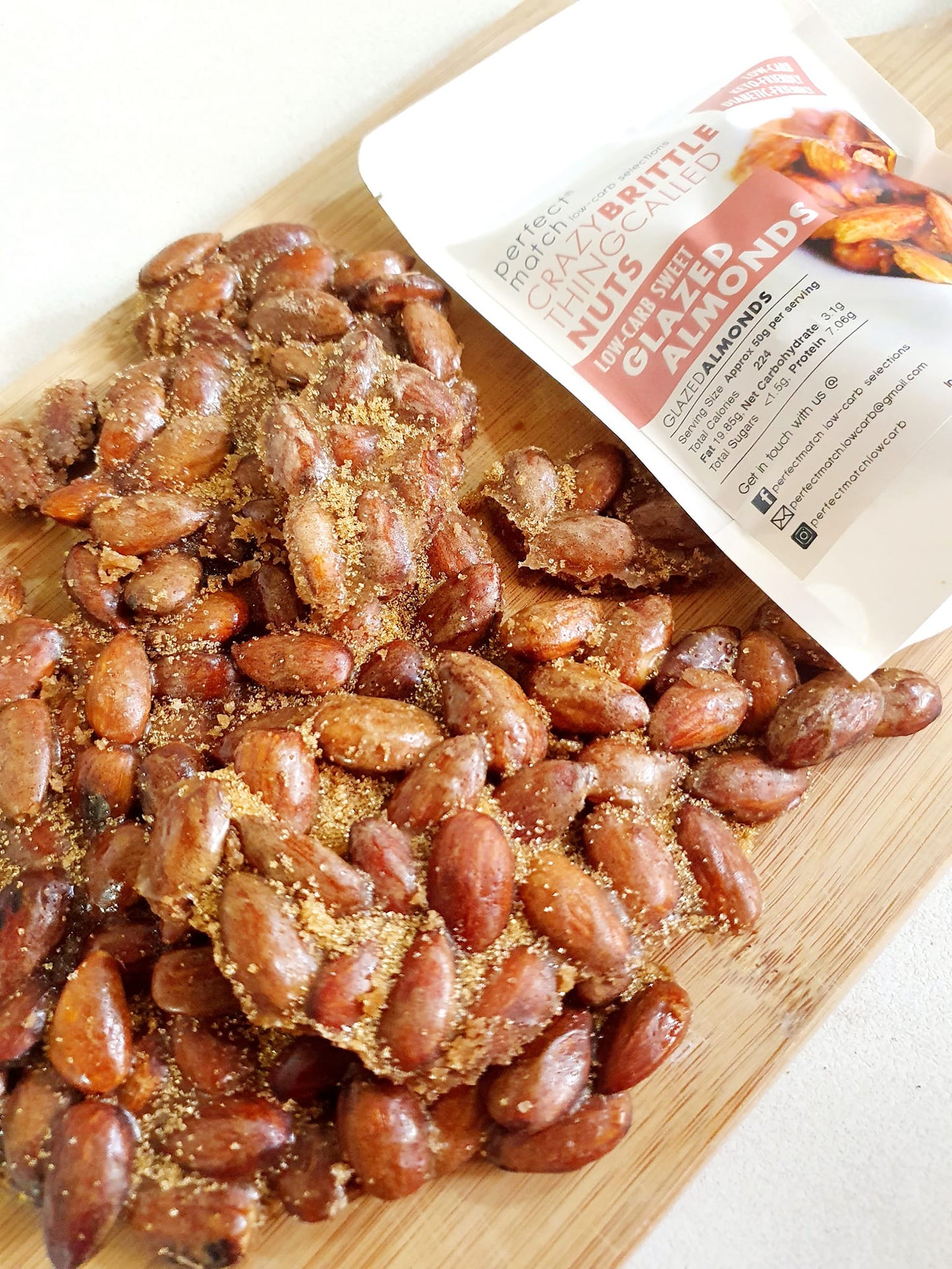 PerfectMatch Low-carb® l Keto Nuts Triple Pack Sweet Candied Brittle Nuts l Sugar-free