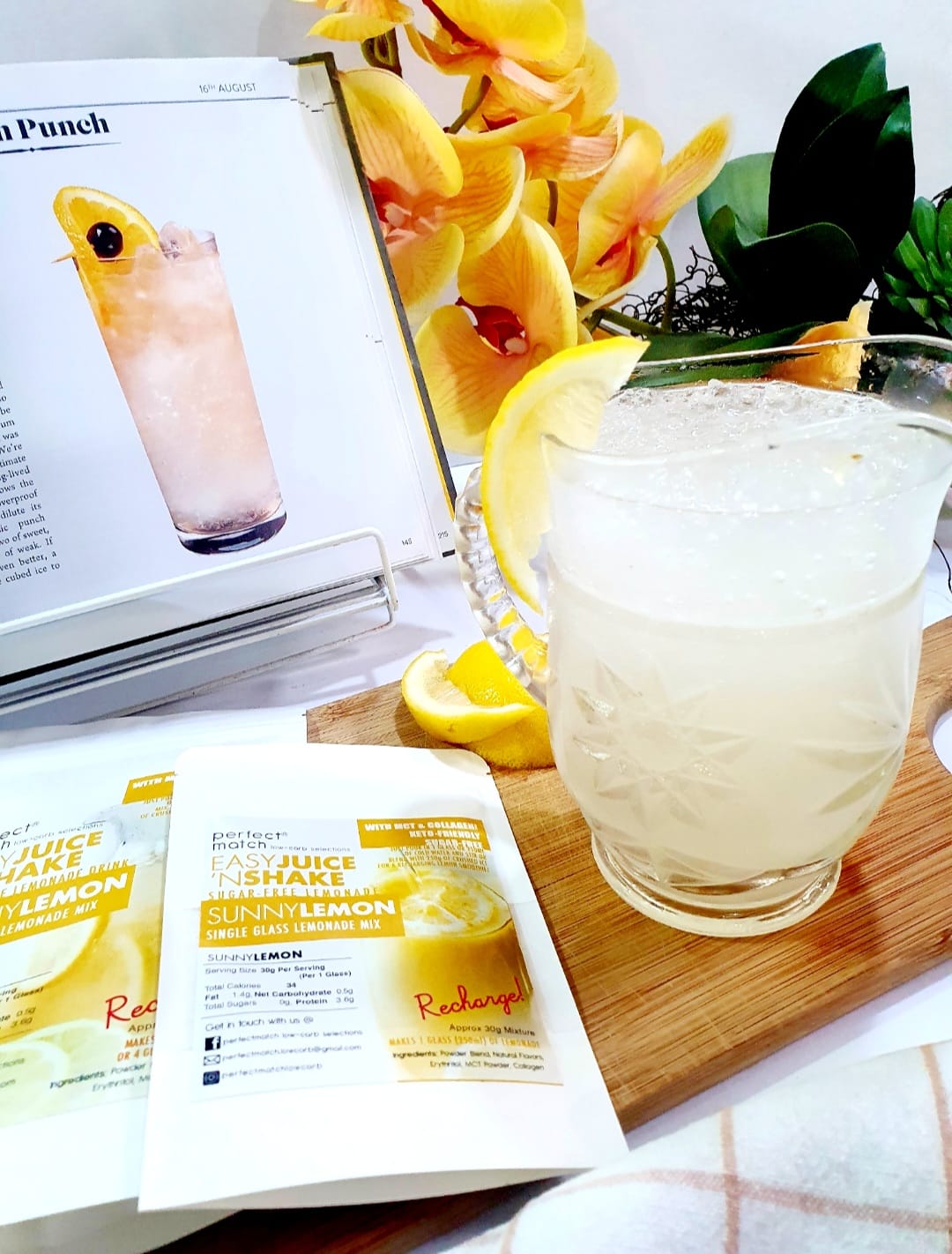 PerfectMatch Low-carb® l Keto Juice N’ Shake l Sunny Lemonade l Pitcher Size l Sugar-free