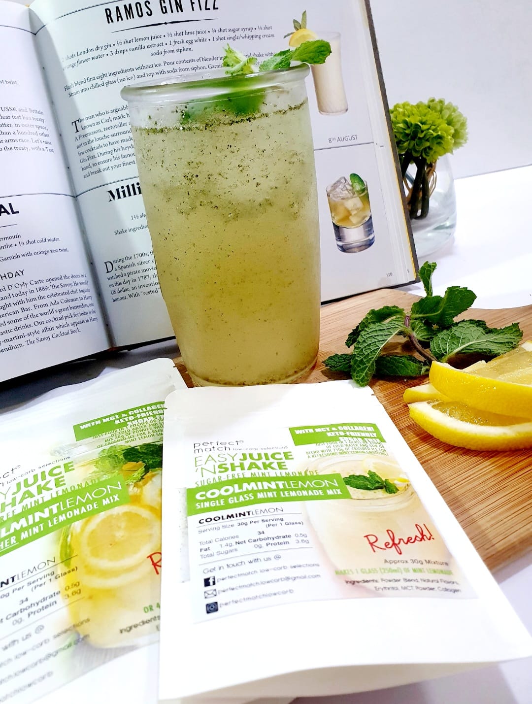 PerfectMatch Low-carb® l Keto Juice N’ Shake l Mint Lemonade l Single Glass l Sugar-free