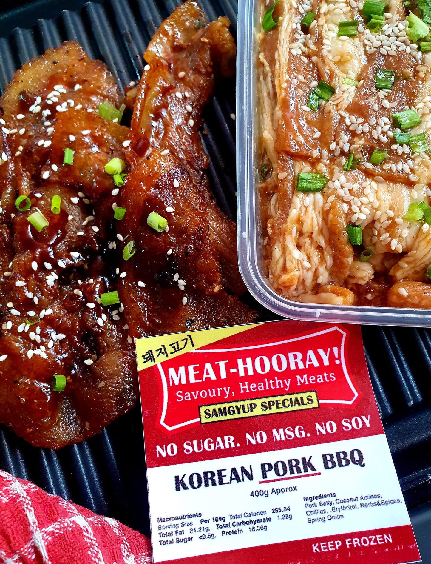 PerfectMatch Low-carb l Ready to Cook l Keto Samgyup Korean Pork BBQ l Meathooray l No Soy l No Sugar l No MSG l 400g