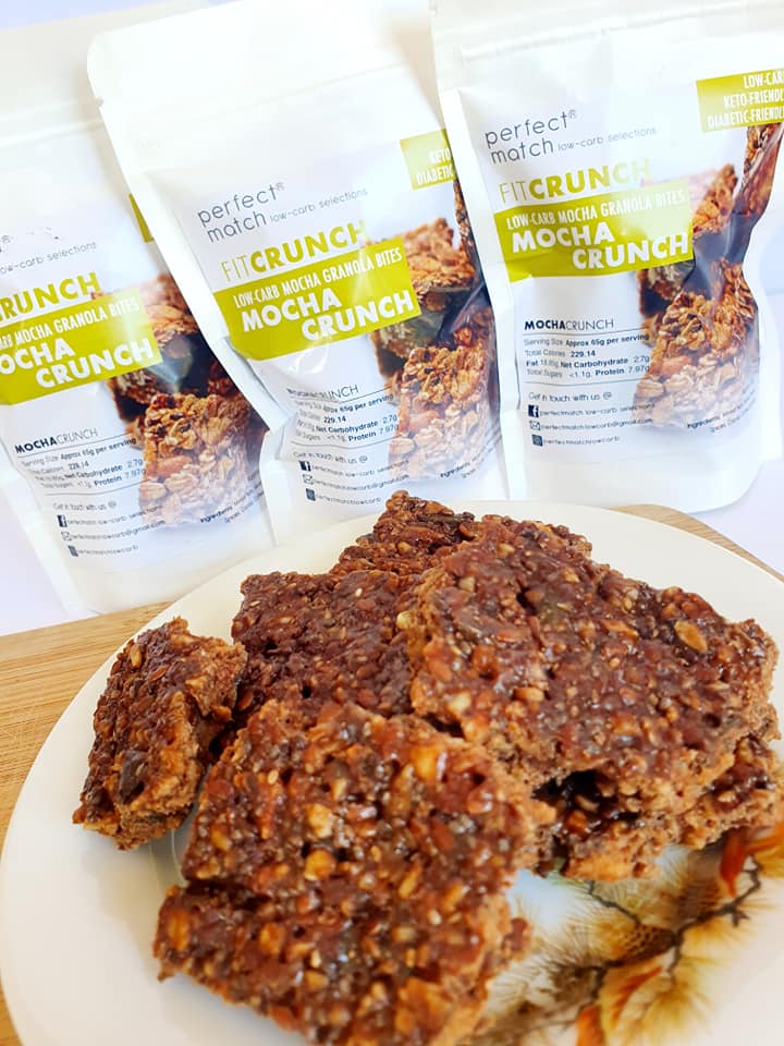 PerfectMatch Low-carb Keto Fit Crunch Mocha Granola Bites l Mocha Crunch l 65 grams l Sugar-free