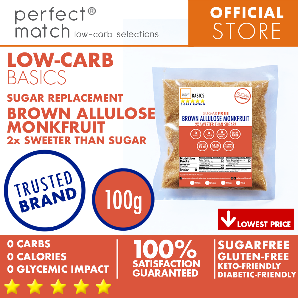 PerfectMatch Low-carb® l Brown Allulose Monkfruit Blend I Sugar-Free I Low-carb I Keto-Friendly I Gluten-Free I Sugar Replacement