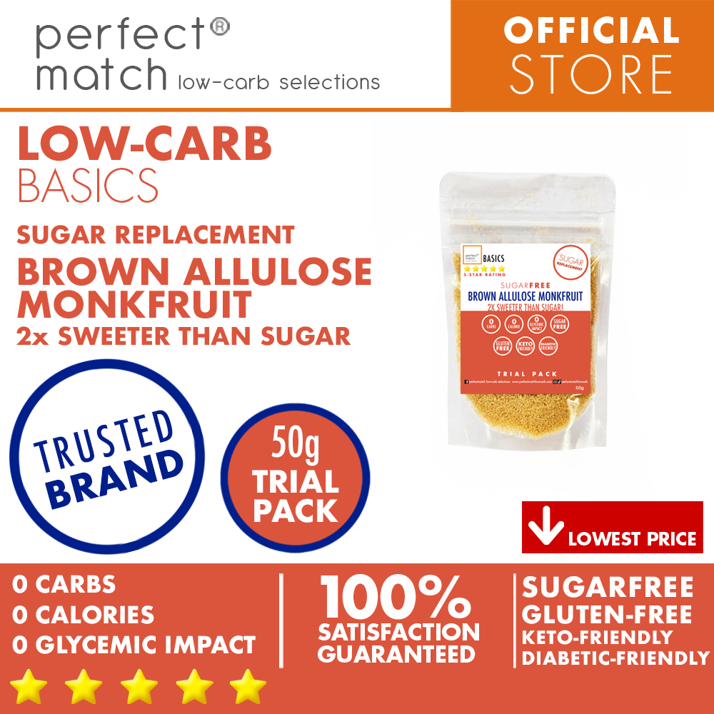 PerfectMatch Low-carb® l Brown Allulose Monkfruit Blend I Sugar-Free I Low-carb I Keto-Friendly I Gluten-Free I Sugar Replacement