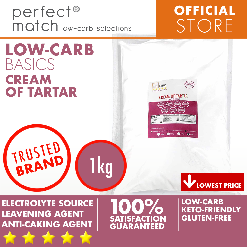PerfectMatch Low-carb® l Cream of Tartar | Food-Grade | Baking Essential I Electrolyte Source