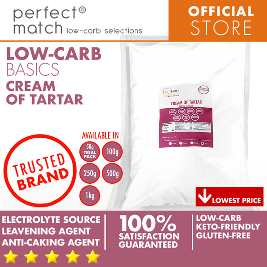 PerfectMatch Low-carb® l Cream of Tartar | Food-Grade | Baking Essential I Electrolyte Source