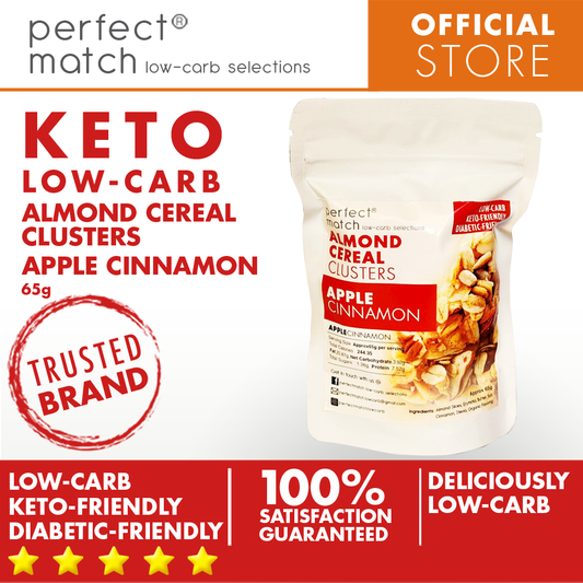 PerfectMatch Low-carb® l Keto Almond Cereal Clusters l Apple Cinnamon l 65 grams l Sugar-free