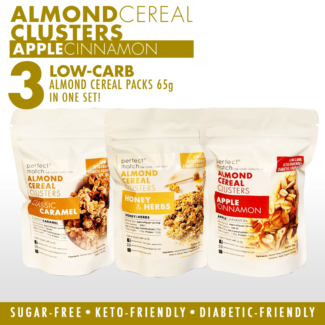 PerfectMatch Low-carb® l Keto Almond Cereal Clusters l Triple Pack l 65 grams l Sugar-free