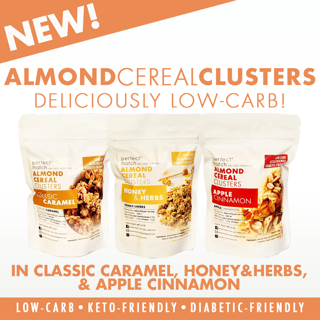 PerfectMatch Low-carb® l Keto Almond Cereal Clusters l Apple Cinnamon l 65 grams l Sugar-free