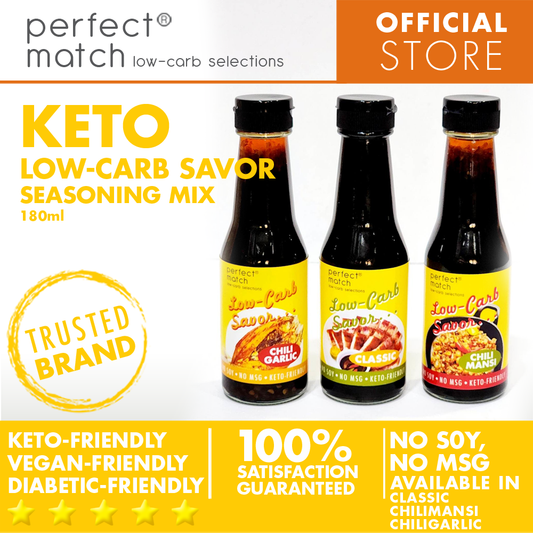 PerfectMatch Low-carb® I Savor Liquid Seasoning l Keto-friendly l Vegan-Friendly l Diabetic-Friendly l 180ml