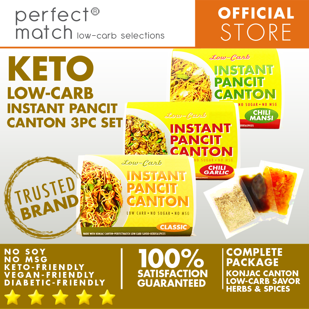 PerfectMatch Low-carb® I Instant Pancit Canton Chili Garlic l Keto-friendly l Vegan-Friendly l Diabetic-Friendly l Sugar-free