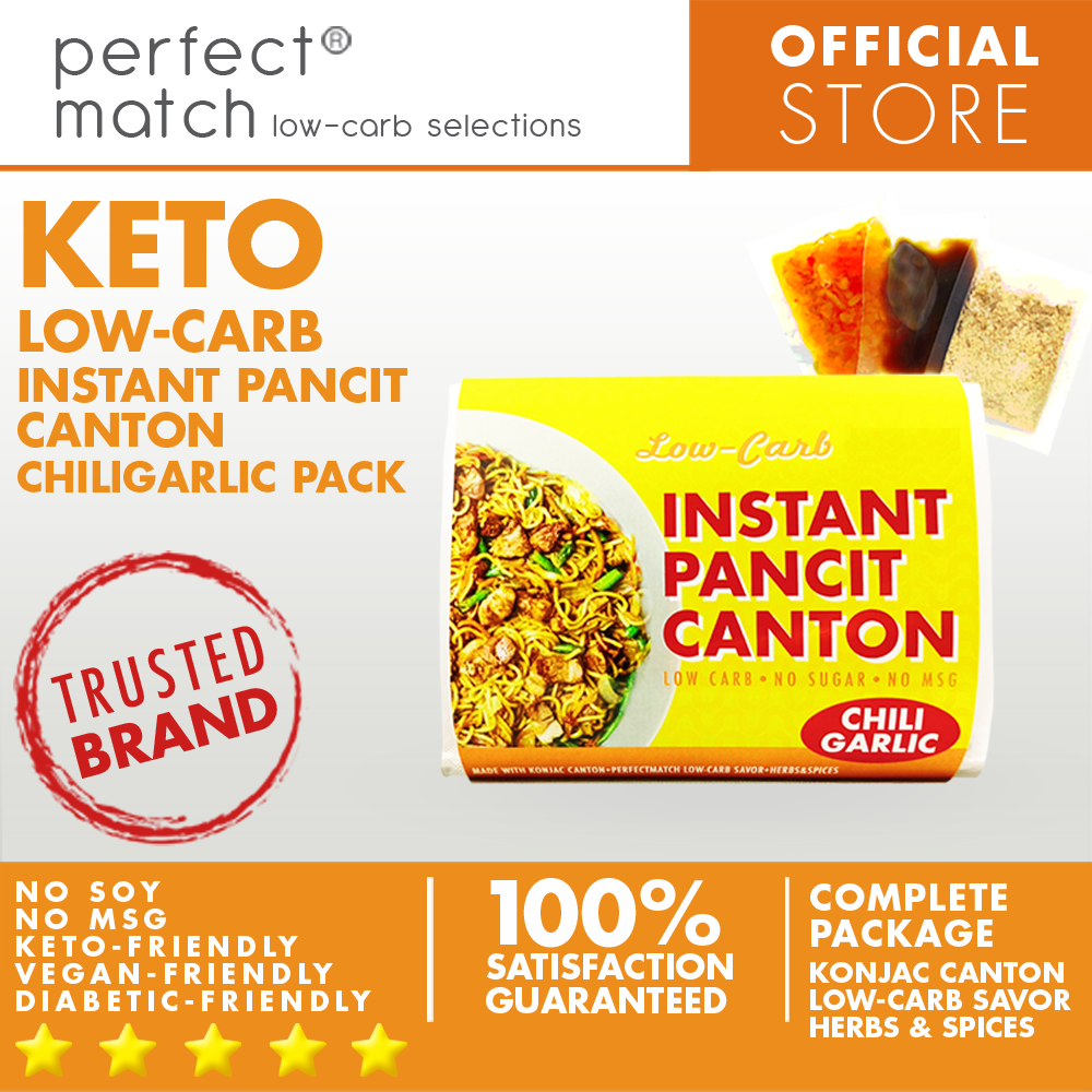 PerfectMatch Low-carb® I Instant Pancit Canton Chili Garlic l Keto-friendly l Vegan-Friendly l Diabetic-Friendly l Sugar-free