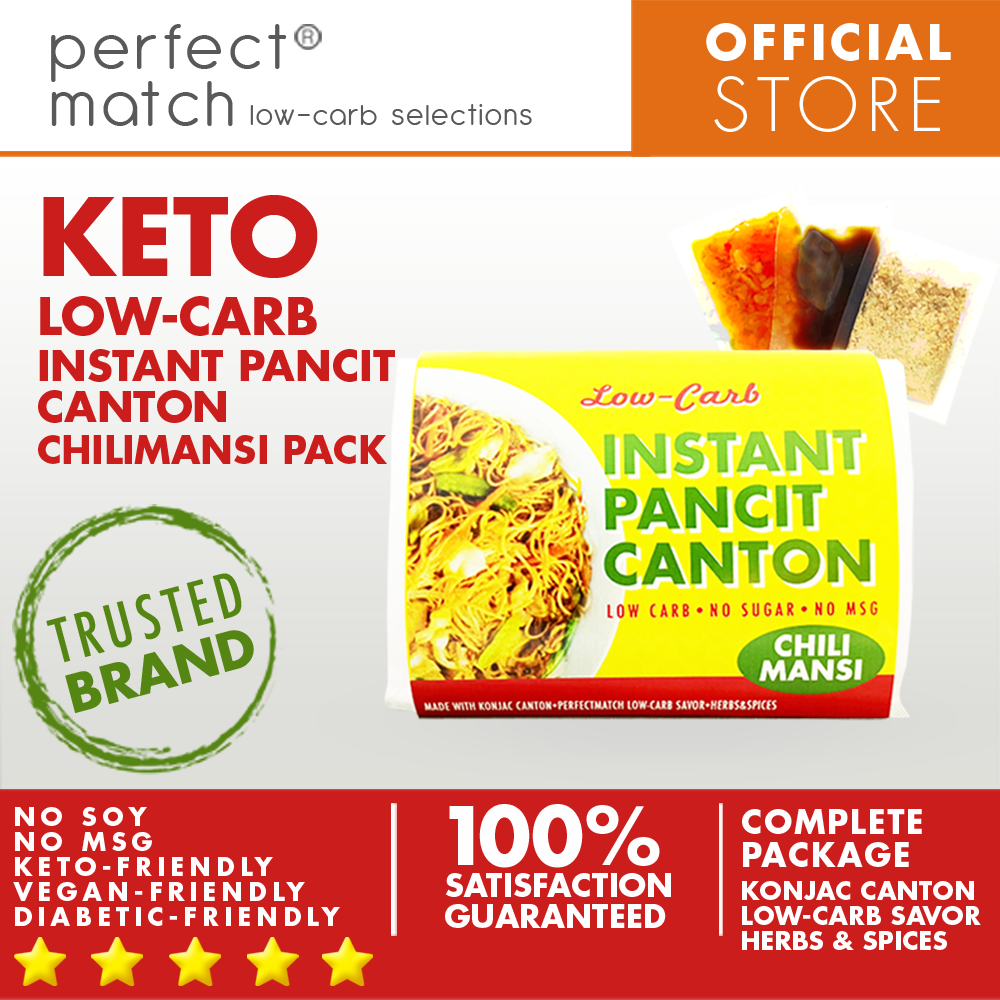 PerfectMatch Low-carb® I Instant Pancit Canton Chili Garlic l Keto-friendly l Vegan-Friendly l Diabetic-Friendly l Sugar-free