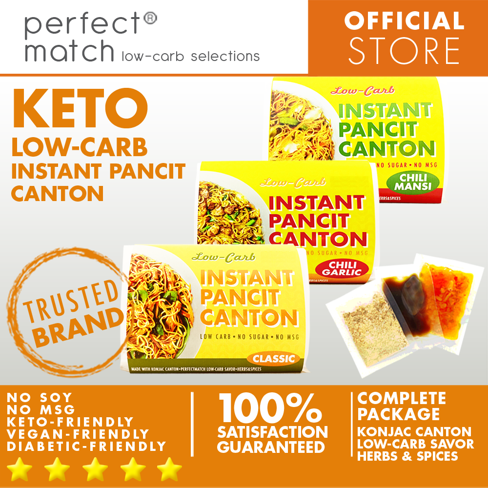 PerfectMatch Low-carb® I Instant Pancit Canton Chili Garlic l Keto-friendly l Vegan-Friendly l Diabetic-Friendly l Sugar-free