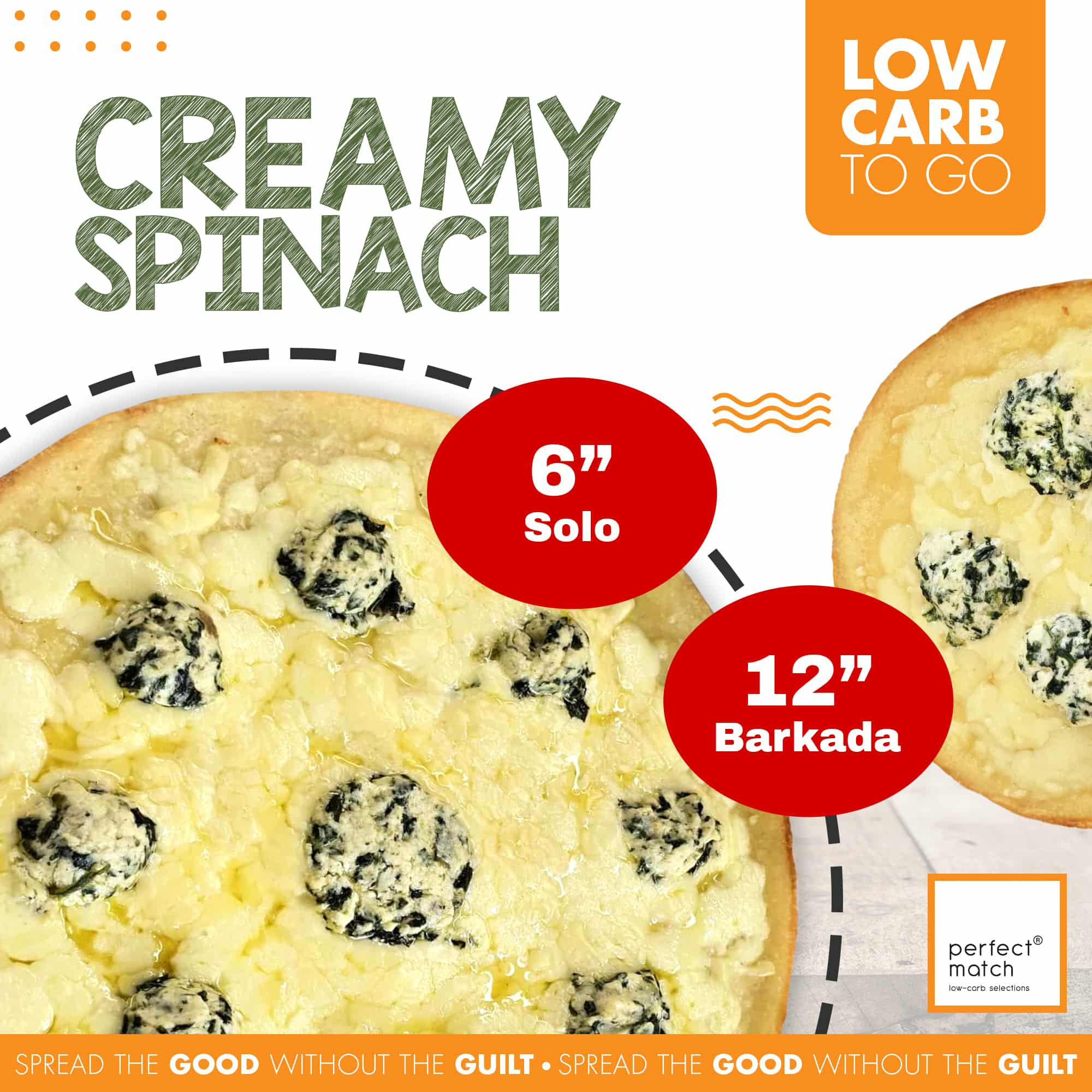 PerfectMatch Low-carb® I Creamy Spinach Low-carb Pizza ...
