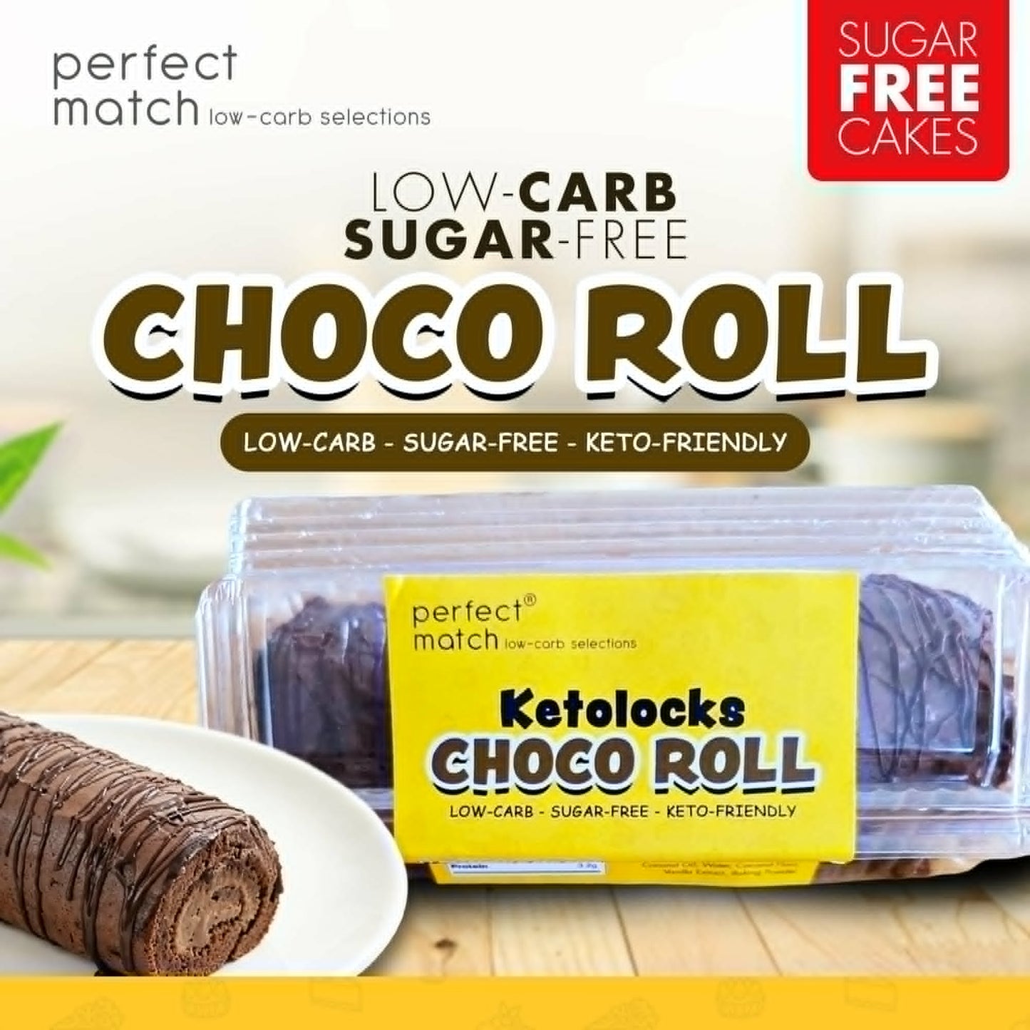 PerfectMatch Low-carb® I Low-carb Sugar-free Choco Roll