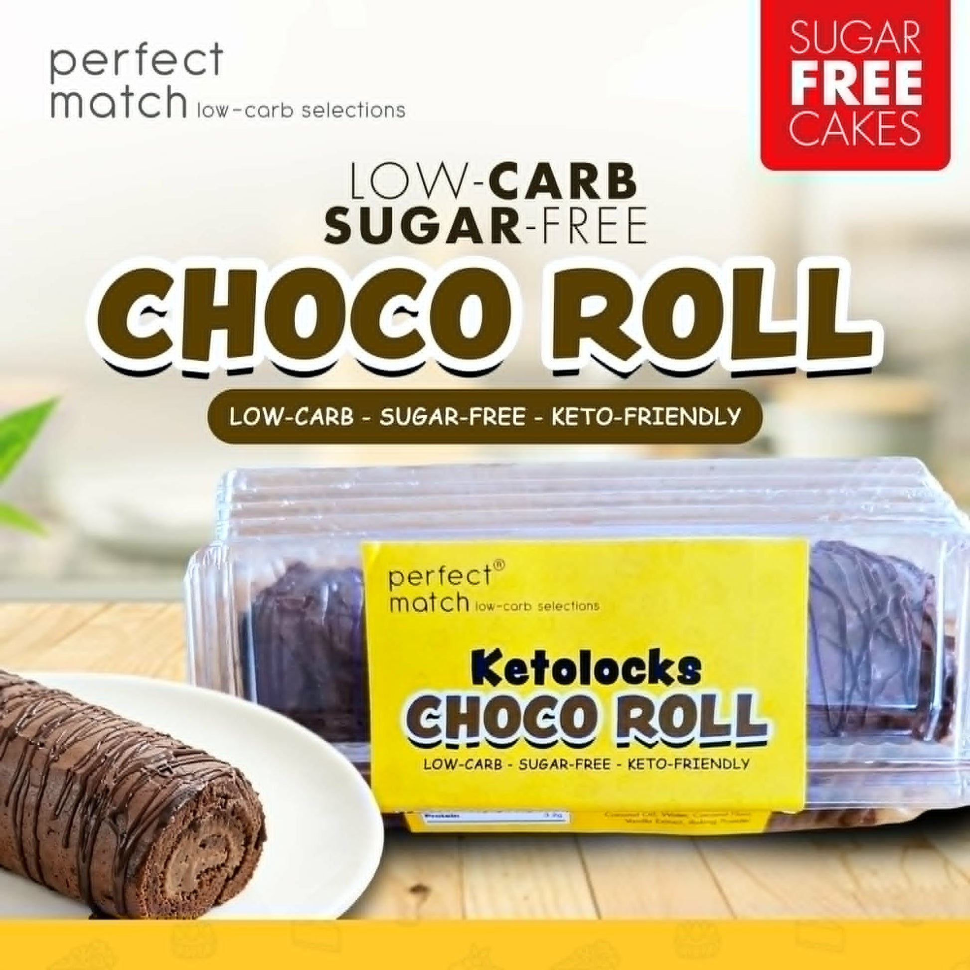 PerfectMatch Low-carb® I Low-carb Sugar-free Choco Roll