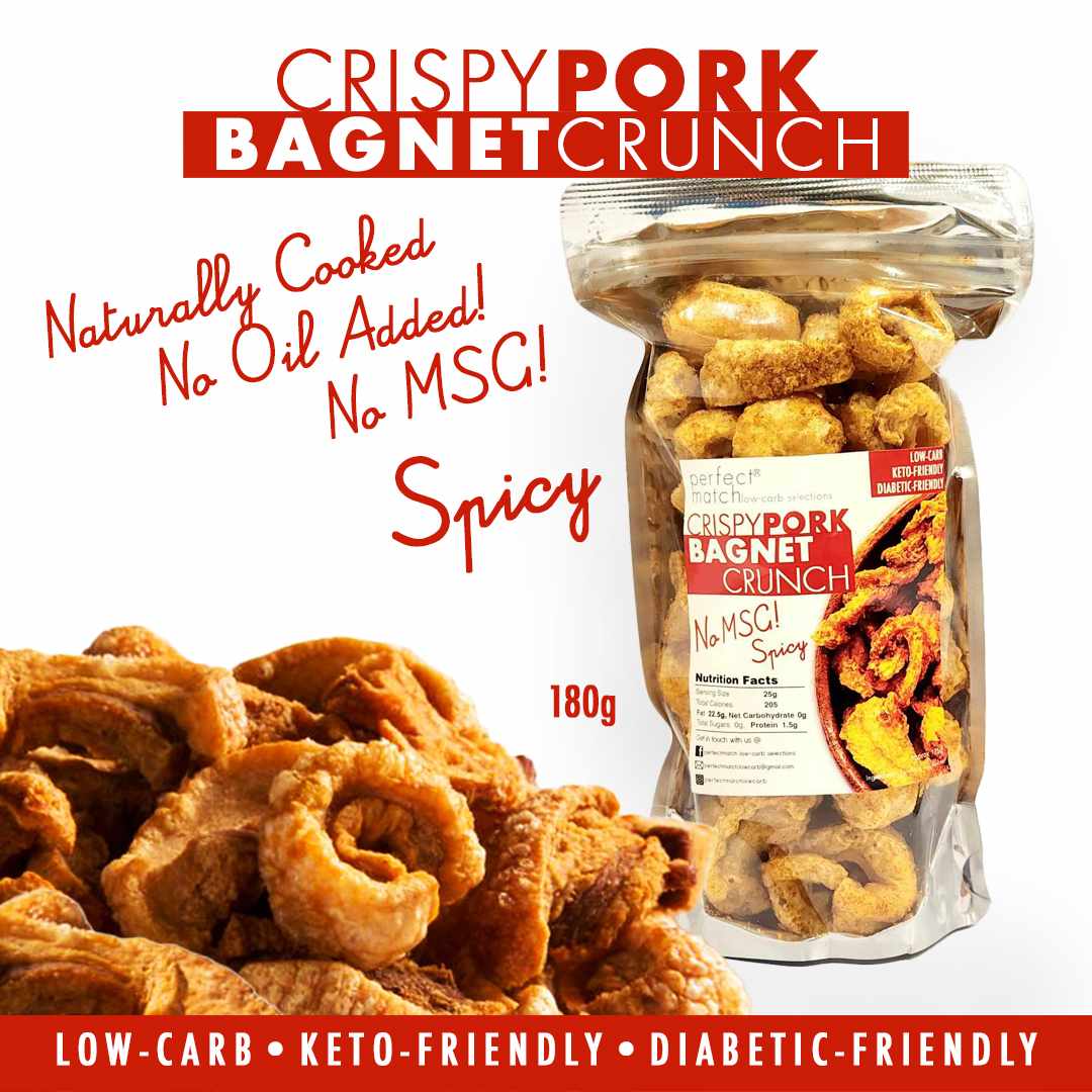 PerfectMatch Low-carb® l Low-Carb Trail Mix l Pork Bagnet Crunch l Original or Spicy I Keto-friendly l 180 grams