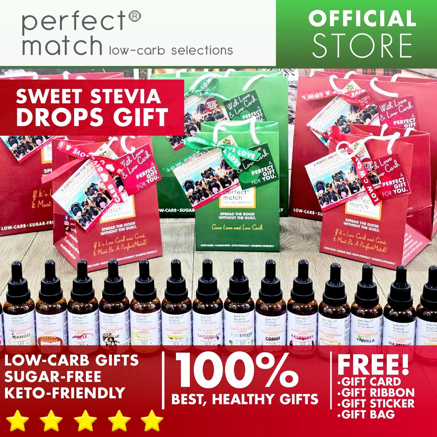PerfectMatch Low-carb® l Healthy Gifts l Stevia Drops Collection l Low-carb l Keto-Friendly
