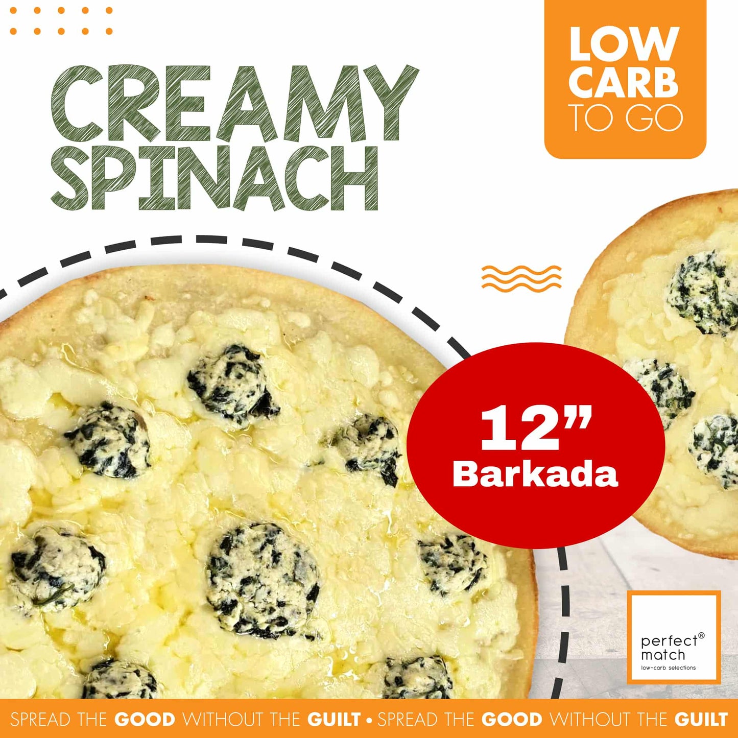 PerfectMatch Low-carb® I Creamy Spinach Low-carb Pizza