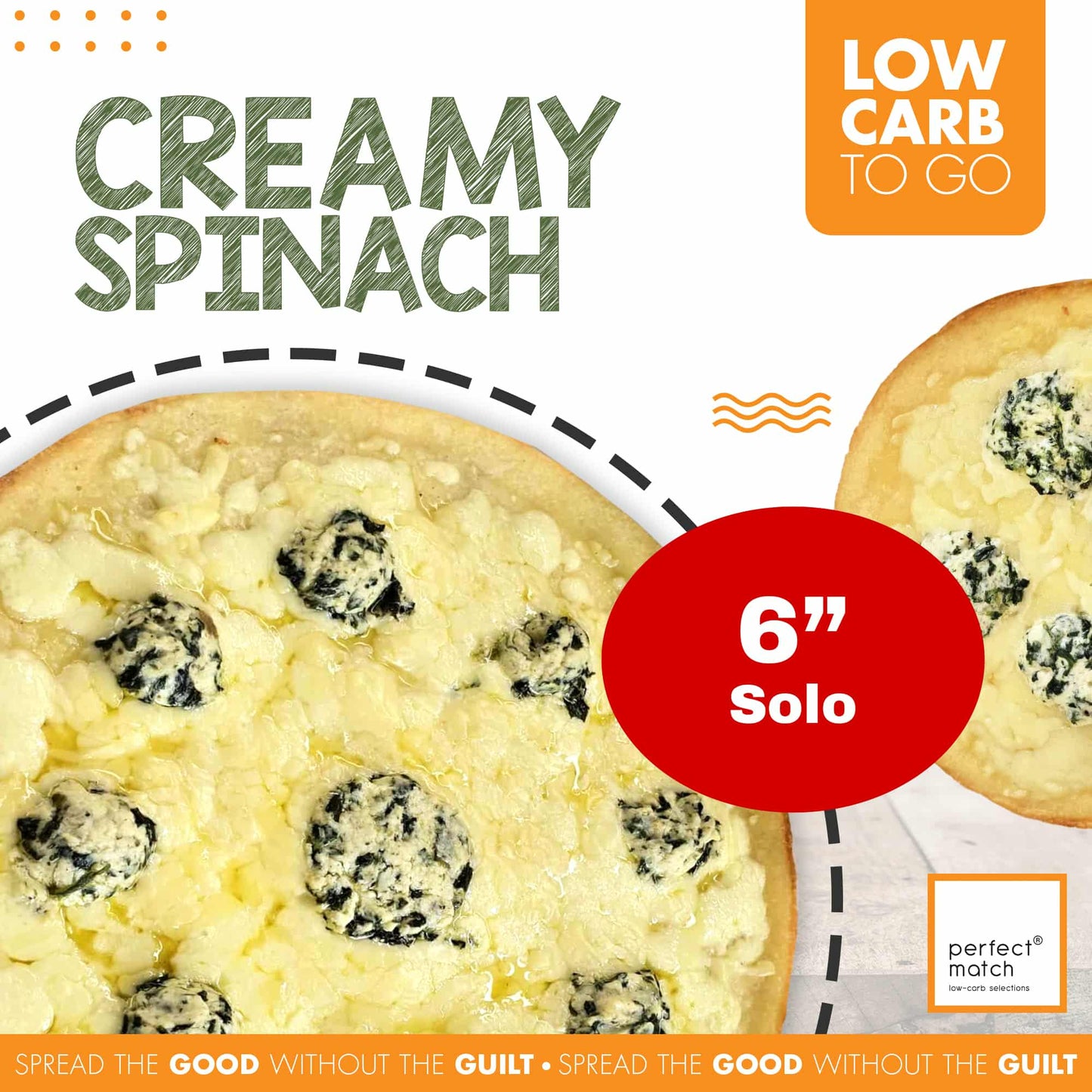 PerfectMatch Low-carb® I Creamy Spinach Low-carb Pizza