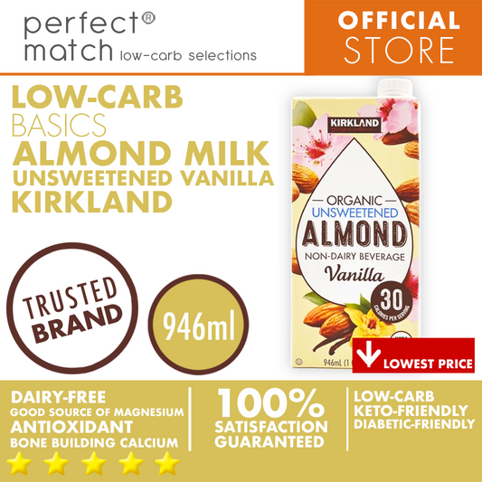 PerfectMatch Low-carb® I Kirkland Almond Milk Unsweetened Vanilla I Low-carb I Keto-friendly I 946ml
