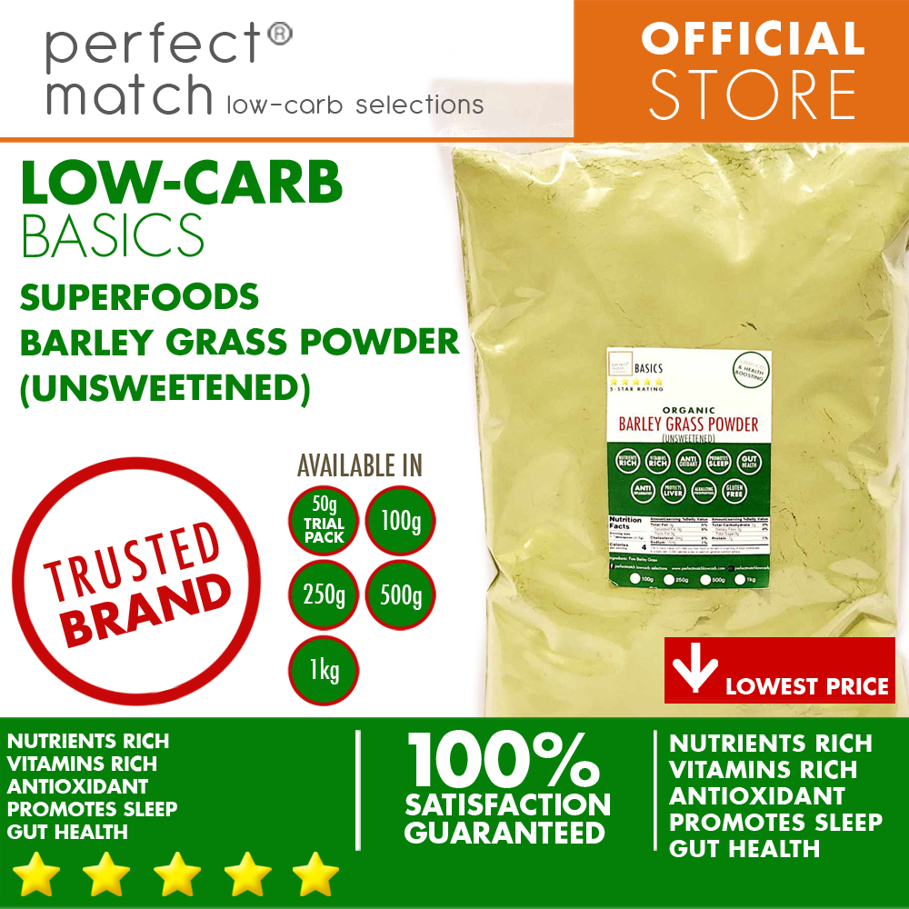 PerfectMatch Low-carb® | Barley Grass Powder | Organic | Unsweetened ...