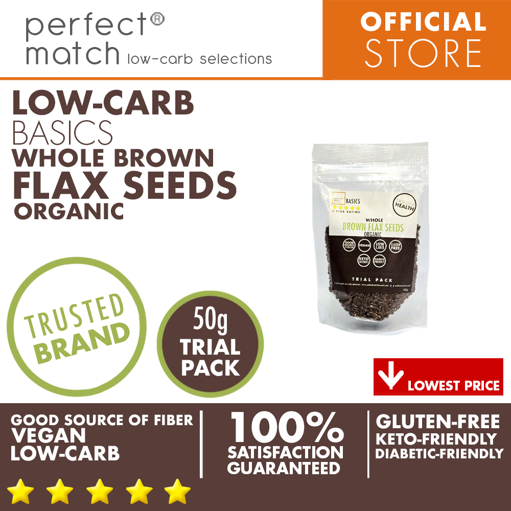 PerfectMatch Low-carb® I Brown Flax Seeds Whole I Low-carb I Keto Friendly I Gluten Free I Vegan I Good Source of Fiber