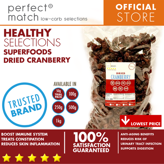 PerfectMatch Low-carb® | Dried Cranberry | Supports Digestion | Boost Immune System