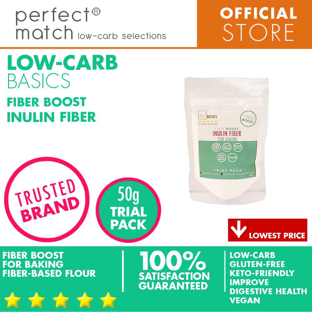 PerfectMatch Low-carb® | Inulin Fiber | Fiber Boost | Fiber-based Flour | Gluten-Free | Keto-Friendly | Vegan | Baking Essentials | Improve Digestive Health