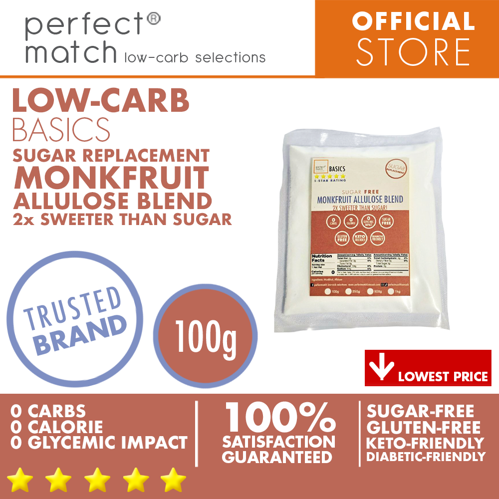 PerfectMatch Low-carb® l Monkfruit Allulose Blend I Sugar-Free I Low-carb I Keto-Friendly I Gluten-Free I Sugar Replacement