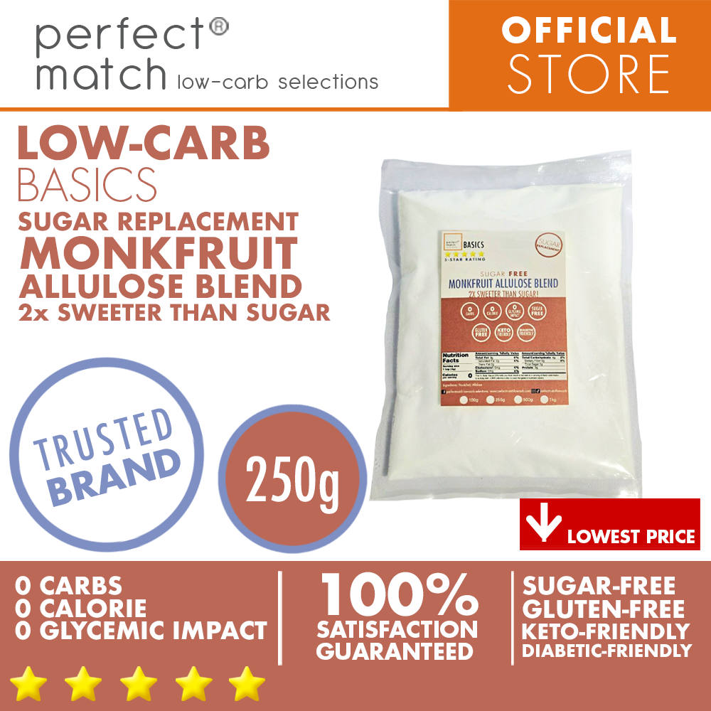 PerfectMatch Low-carb® l Monkfruit Allulose Blend I Sugar-Free I Low-carb I Keto-Friendly I Gluten-Free I Sugar Replacement