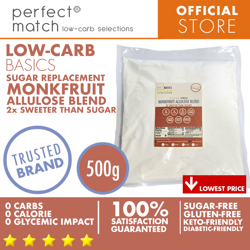 PerfectMatch Low-carb® l Monkfruit Allulose Blend I Sugar-Free I Low-carb I Keto-Friendly I Gluten-Free I Sugar Replacement