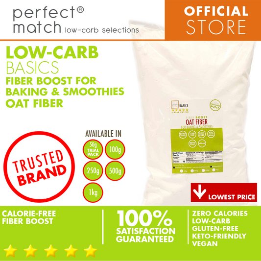 PerfectMatch Low-carb | Oat Fiber | Calorie-Free Fiber Boost | Low-Carb | Gluten-Free | Rich in Fiber | Keto-Friendly | Vegan | Baking Essentials | Perfect for Smoothies | Improve Digestive Health