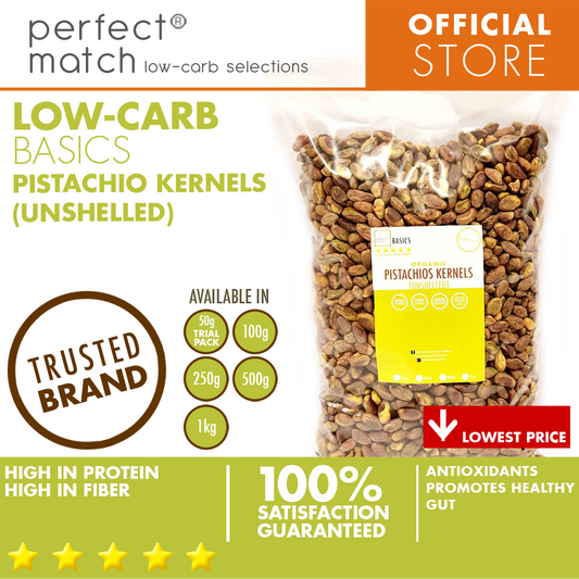 PerfectMatch Low-carb® | Pistashio Kernels | Unshelled | High in Protein | High in Fiber