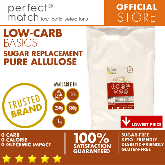 PerfectMatch Low-carb® | Pure Allulose | Sugar-Free Arnibal Replacement | Keto-Friendly | Diabetic-Friendly | Gluten-Free | Zero Carbs | Zero Calorie | 0 Glycemic Impact
