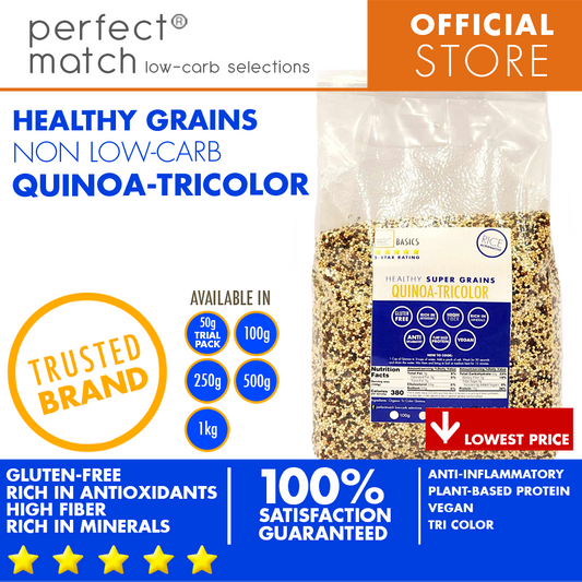 PerfectMatch Low-carb® | Quinoa TriColor | Healthy Super Grains | Rich in Antioxidants | Gluten-Free | High Fiber | Rich in Minerals | Plant-Based Protein | Vegan | Anti-Inflammatory
