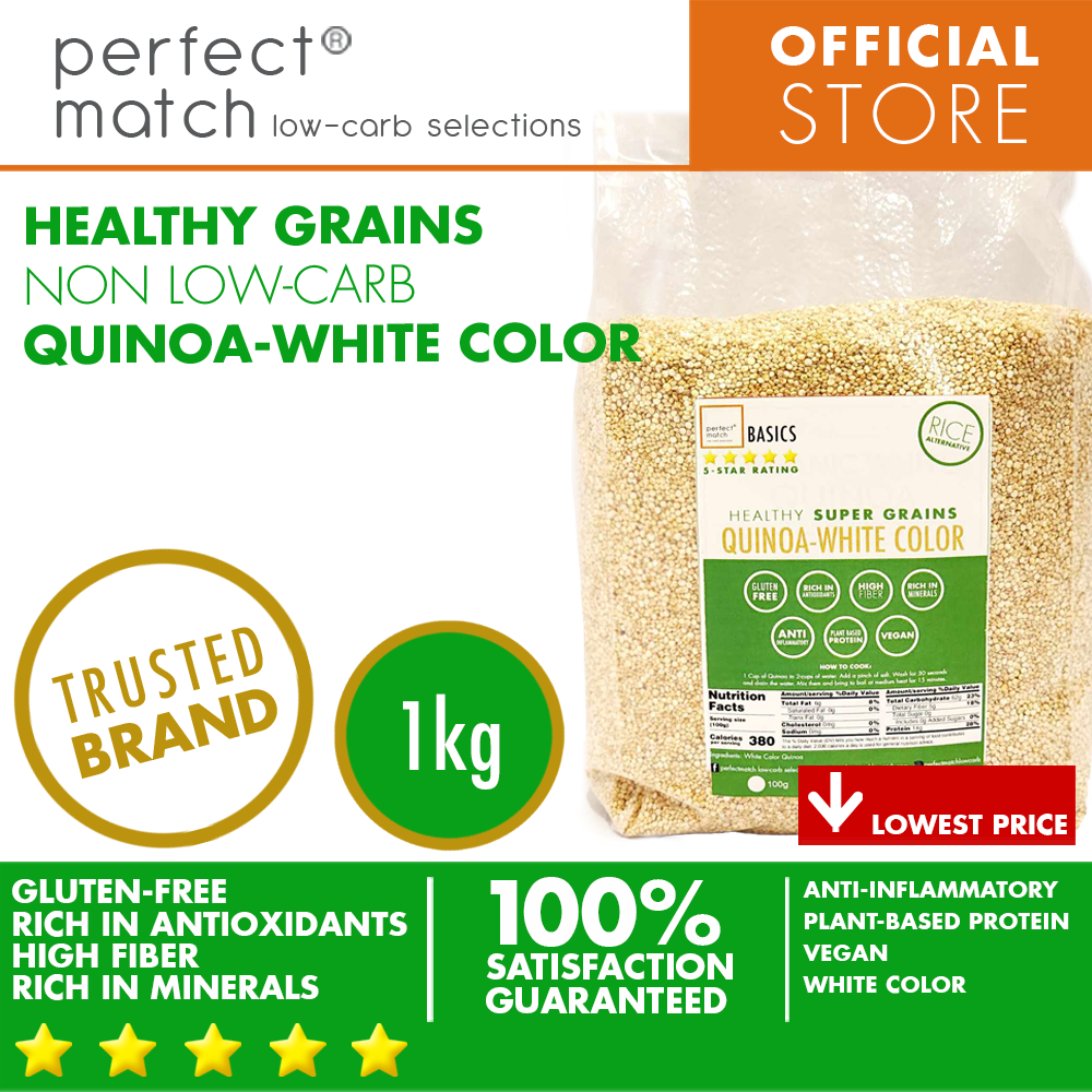 PerfectMatch Low-carb® | Quinoa White Color | Healthy Super Grains | Rich in Antioxidants | Gluten-Free | High Fiber | Rich in Minerals | Plant-Based Protein | Vegan | Anti-Inflammatory