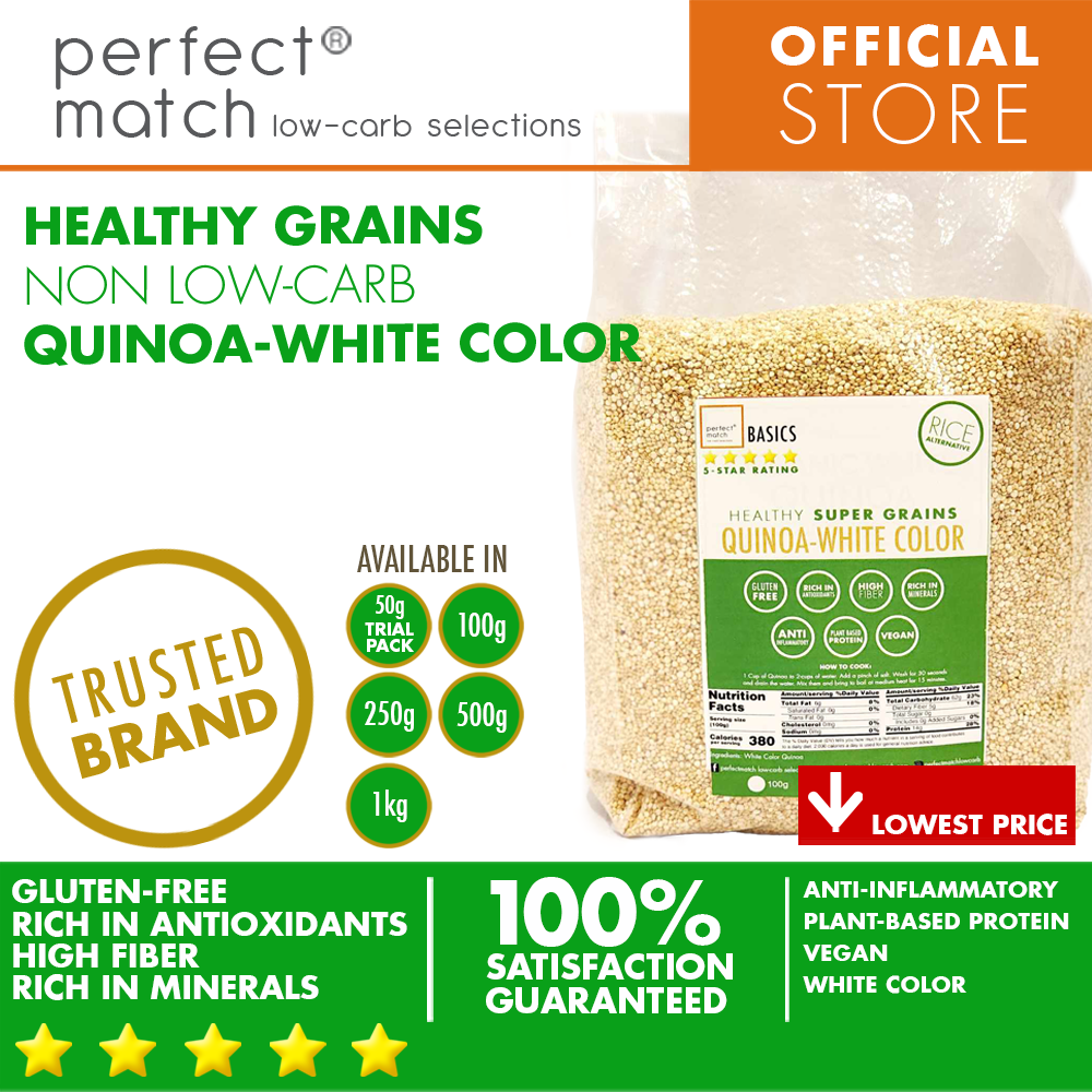 PerfectMatch Low-carb® | Quinoa White Color | Healthy Super Grains | Rich in Antioxidants | Gluten-Free | High Fiber | Rich in Minerals | Plant-Based Protein | Vegan | Anti-Inflammatory