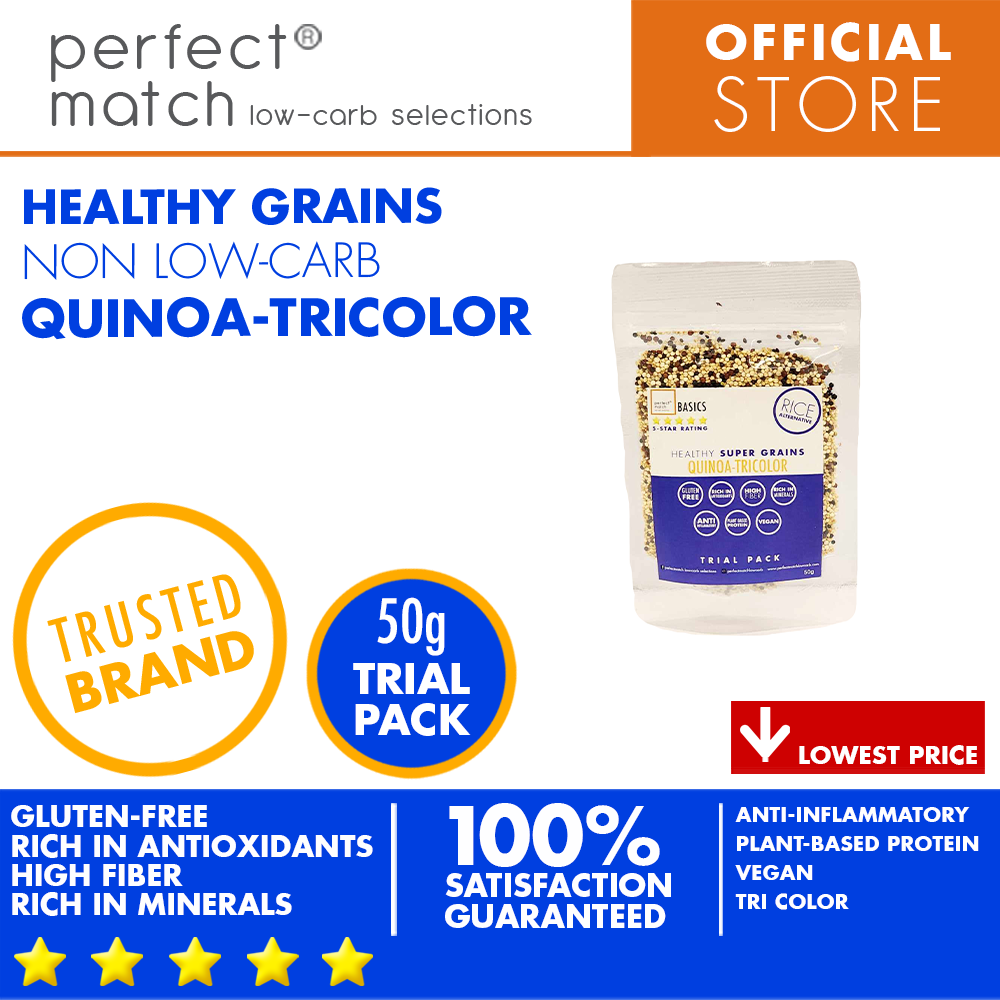 PerfectMatch Low-carb® | Quinoa TriColor | Healthy Super Grains | Rich in Antioxidants | Gluten-Free | High Fiber | Rich in Minerals | Plant-Based Protein | Vegan | Anti-Inflammatory