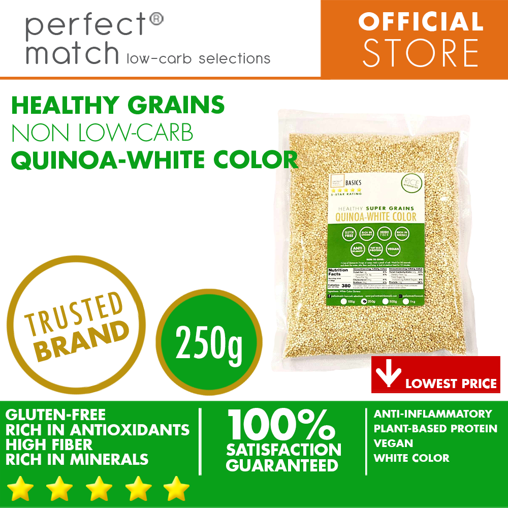 PerfectMatch Low-carb® | Quinoa White Color | Healthy Super Grains | Rich in Antioxidants | Gluten-Free | High Fiber | Rich in Minerals | Plant-Based Protein | Vegan | Anti-Inflammatory
