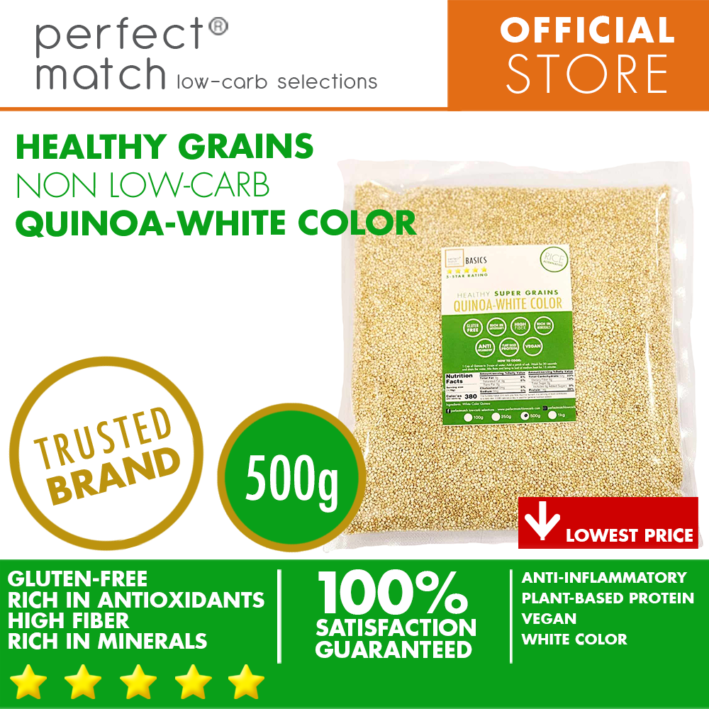 PerfectMatch Low-carb® | Quinoa White Color | Healthy Super Grains | Rich in Antioxidants | Gluten-Free | High Fiber | Rich in Minerals | Plant-Based Protein | Vegan | Anti-Inflammatory