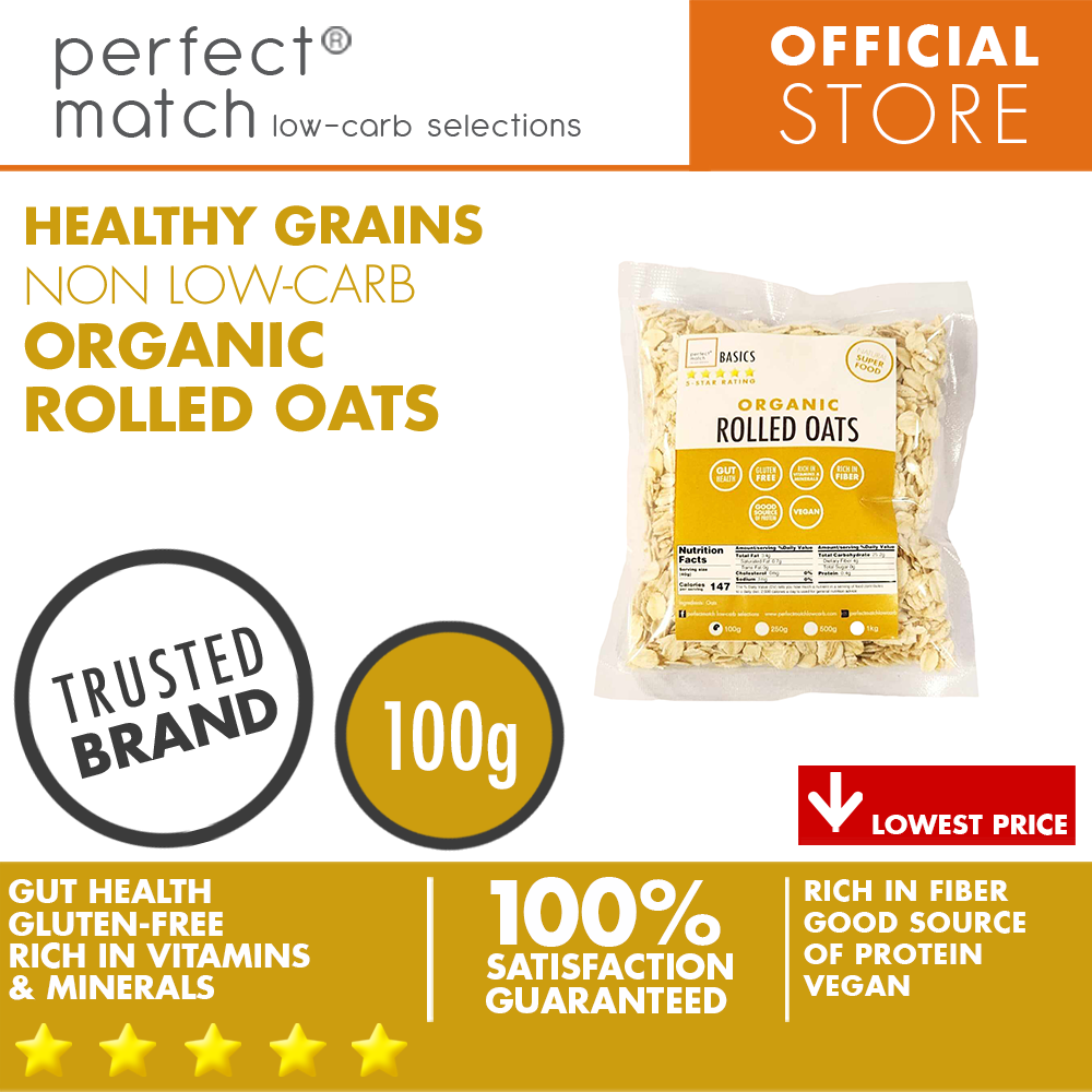 PerfectMatch Low-carb® | Organic Rolled Oats | Natural Super Food | High in Protein | Gluten-Free | Rich in Fiber | Vegan | Packed with Vitamins and Minerals