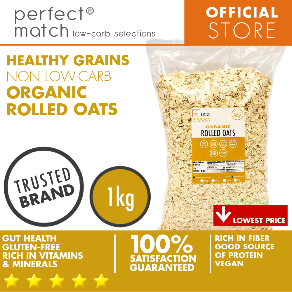 PerfectMatch Low-carb® | Organic Rolled Oats | Natural Super Food | High in Protein | Gluten-Free | Rich in Fiber | Vegan | Packed with Vitamins and Minerals