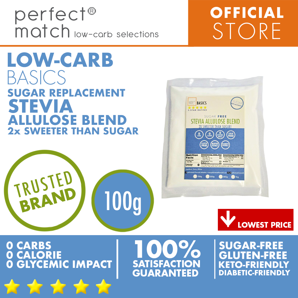 PerfectMatch Low-carb® I Stevia Allulose Blend I Sugar-Free I Low-carb I Keto-Friendly l Gluten-Free l Sugar Replacement