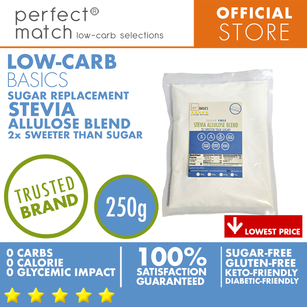 PerfectMatch Low-carb® I Stevia Allulose Blend I Sugar-Free I Low-carb I Keto-Friendly l Gluten-Free l Sugar Replacement