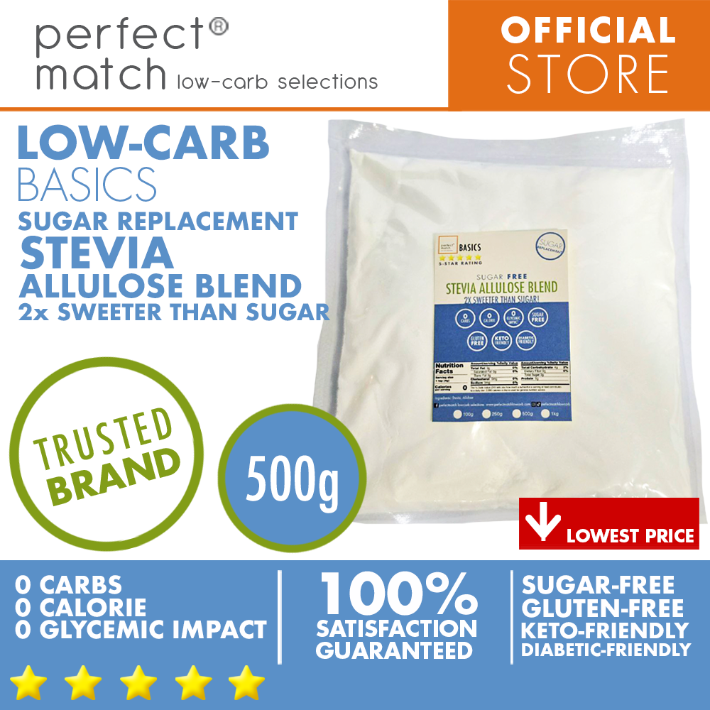 PerfectMatch Low-carb® I Stevia Allulose Blend I Sugar-Free I Low-carb I Keto-Friendly l Gluten-Free l Sugar Replacement