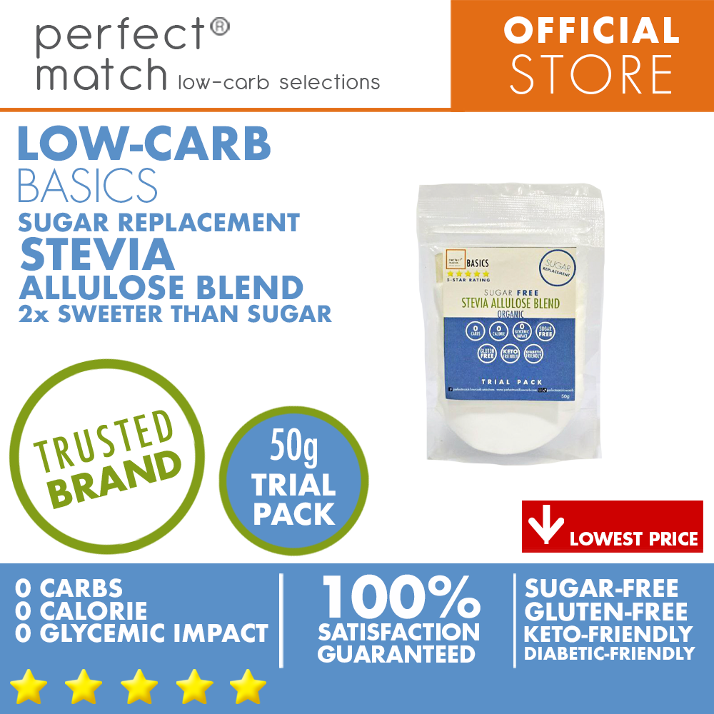 PerfectMatch Low-carb® I Stevia Allulose Blend I Sugar-Free I Low-carb I Keto-Friendly l Gluten-Free l Sugar Replacement