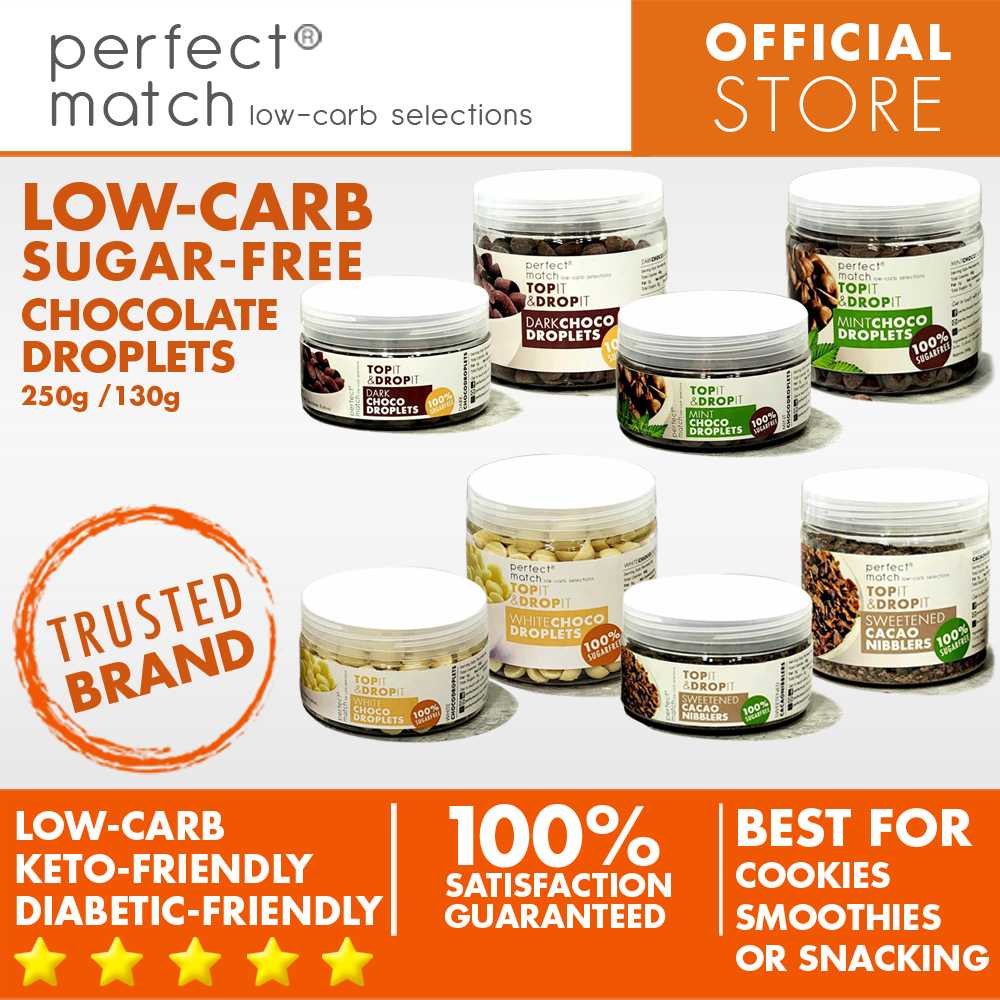 PerfectMatch Low-carb® I Low-carb Keto White Choco Droplets l Sugar-free