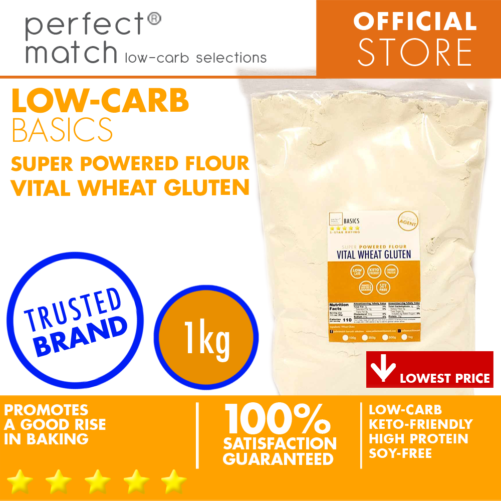 PerfectMatch Low-carb | Vital Wheat Gluten | Super Powered Flour | Binding Agent | Low-Carb | Keto-Friendly | High in Protein | Soy-Free | Promotes a good rise in Baking | Baking Essentials