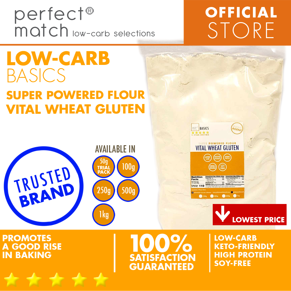 PerfectMatch Low-carb | Vital Wheat Gluten | Super Powered Flour | Binding Agent | Low-Carb | Keto-Friendly | High in Protein | Soy-Free | Promotes a good rise in Baking | Baking Essentials